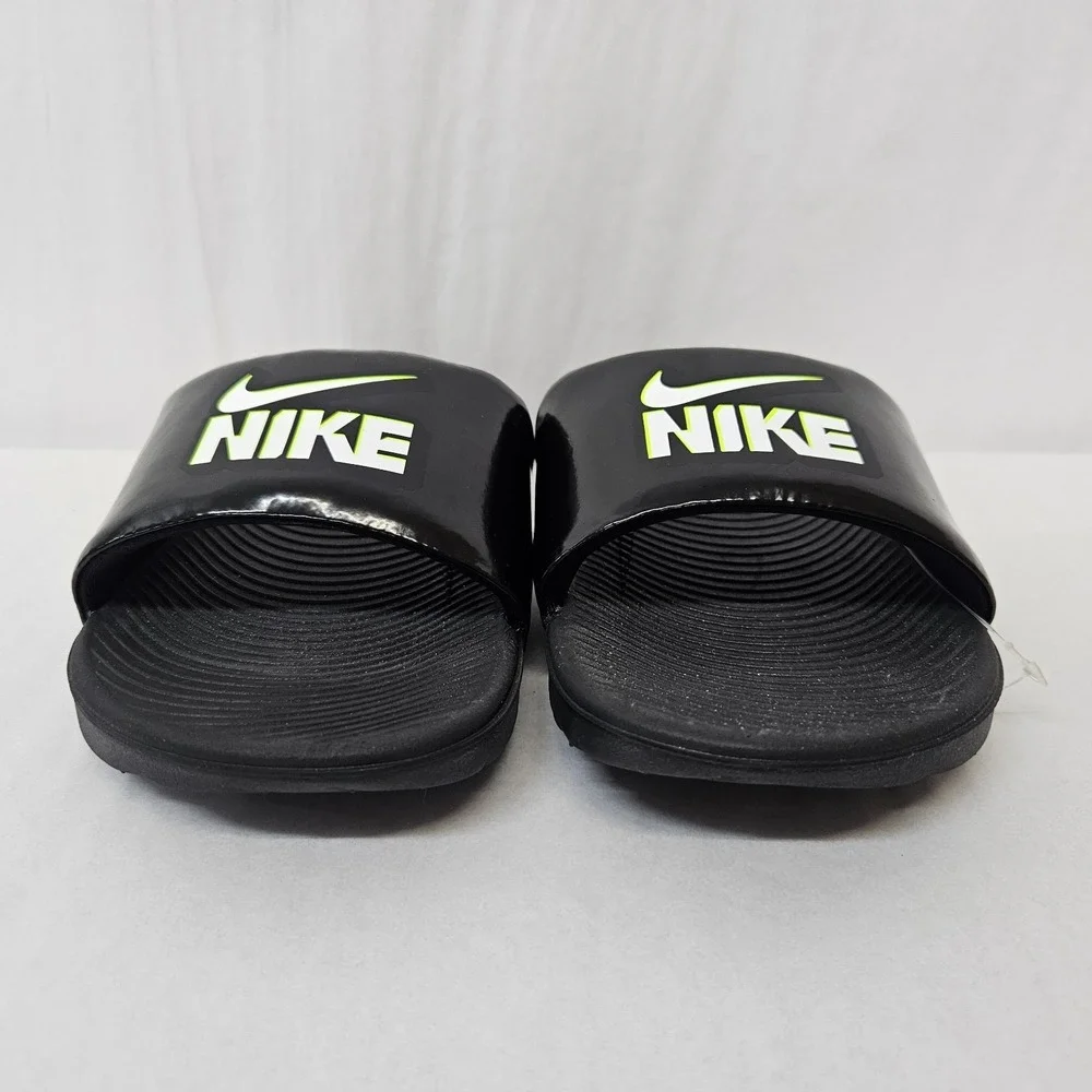Nike Kawa Slide Fun GS/PS Slide Sandals DD3242-001 Black White Volt Kids Size 6Y